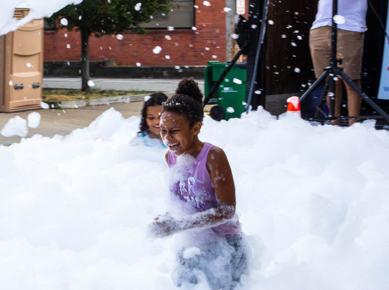 Sims Ave Block Party + Family Fringe Day at the Providence Fringe Festival, presented by Wilbury Theatre Group; photo by Erin X. Smithers.