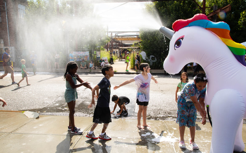 Sims Ave Block Party + Family Fringe Day at the Providence Fringe Festival, presented by Wilbury Theatre Group; photo by Erin X. Smithers.